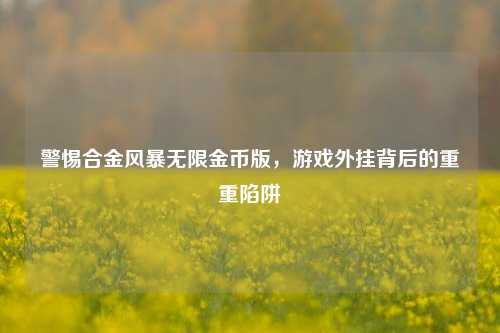 警惕合金风暴无限金币版，游戏外挂背后的重重陷阱