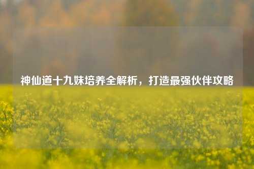 神仙道十九妹培养全解析,打造最强伙伴攻略