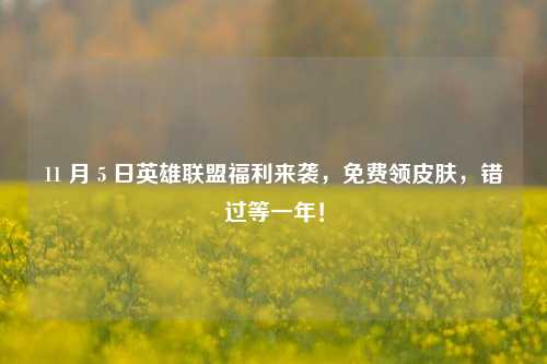 11 月 5 日英雄联盟福利来袭，免费领皮肤，错过等一年！