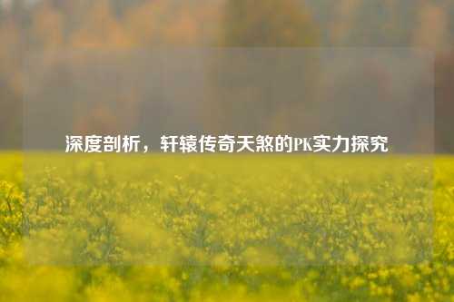 深度剖析，轩辕传奇天煞的PK实力探究