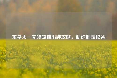 东皇太一无限吸血出装攻略,助你制霸峡谷