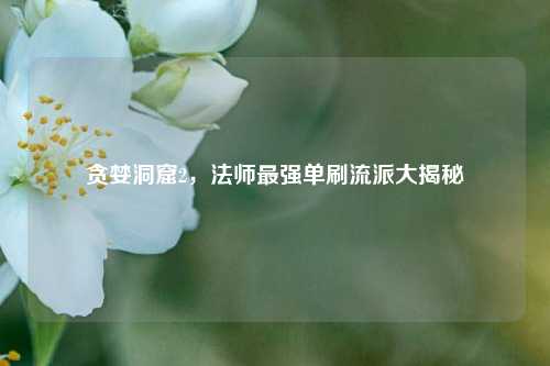 贪婪洞窟2,法师最强单刷流派大揭秘