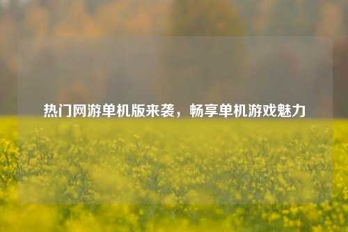 热门网游单机版来袭，畅享单机游戏魅力